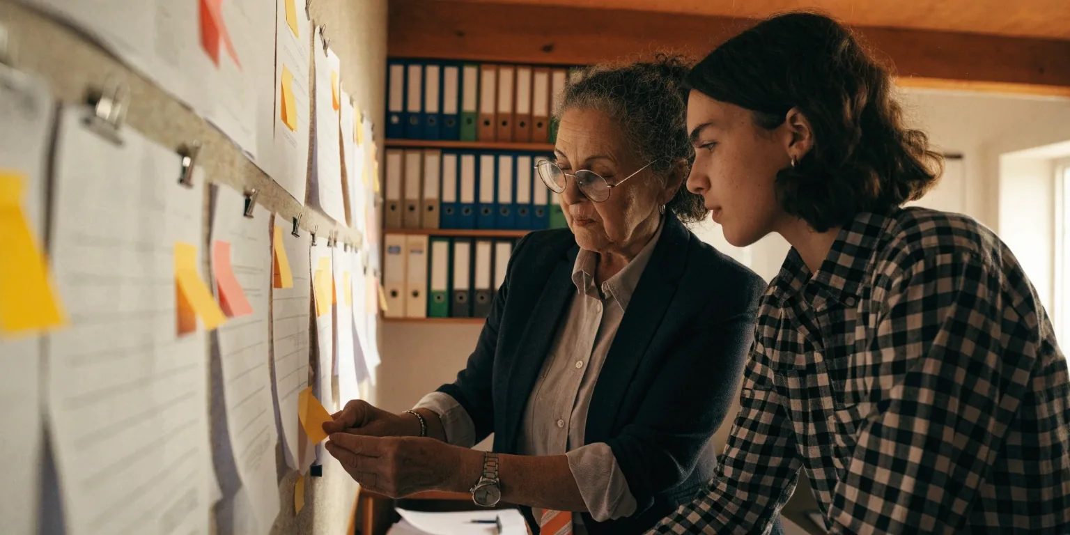 Reunión del equipo editorial revisando contenidos sobre pensiones y jubilación