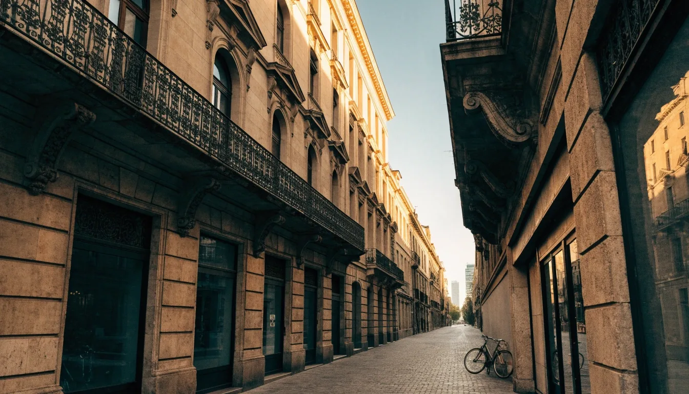 Calle de Barcelona al final de la tarde junto a Passeig de Gràcia